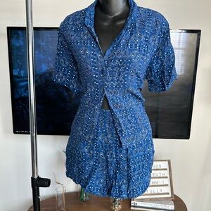 Paisley Button-Up Short Set